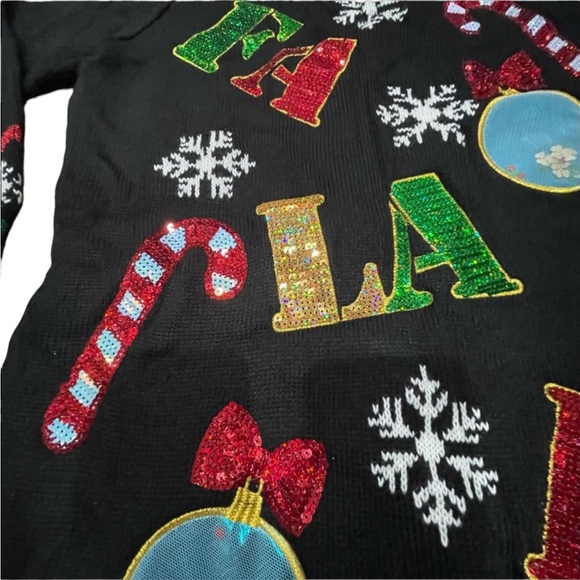 Ugly Christmas Sweater Dress Fa La La La - Picture 2 of 7